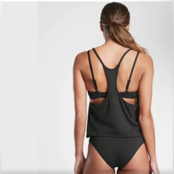 ATHLETA Seascape Blousy Tankini Black Top - Picture 2 of 6